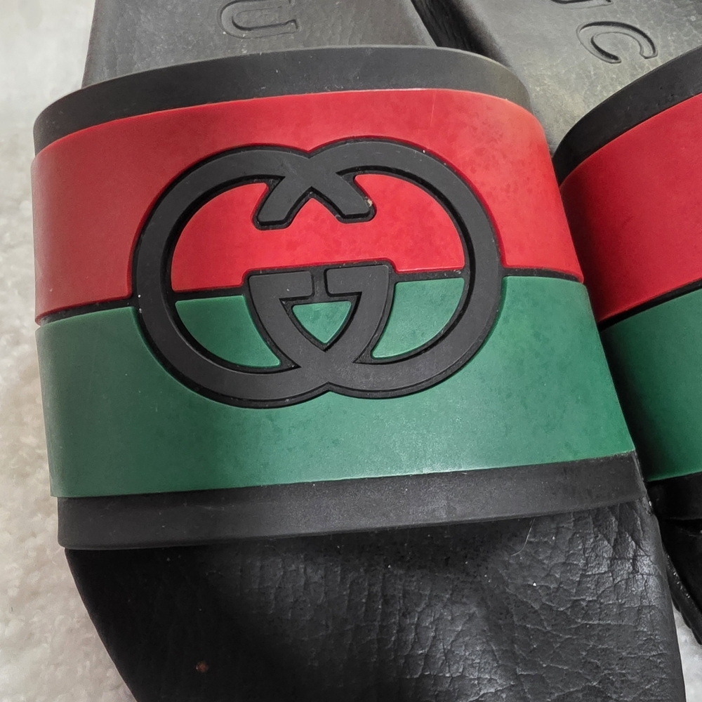 Gucci Signature Stripe Slide Sandals - Men’s - Size 40 - Picture 2 of 11